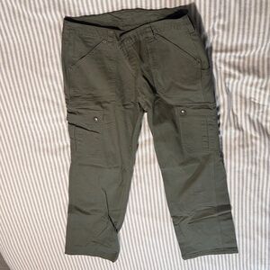 Duluth Trading Co Olive Boot Cut Work Pants SO MANY POCKETS 12x33